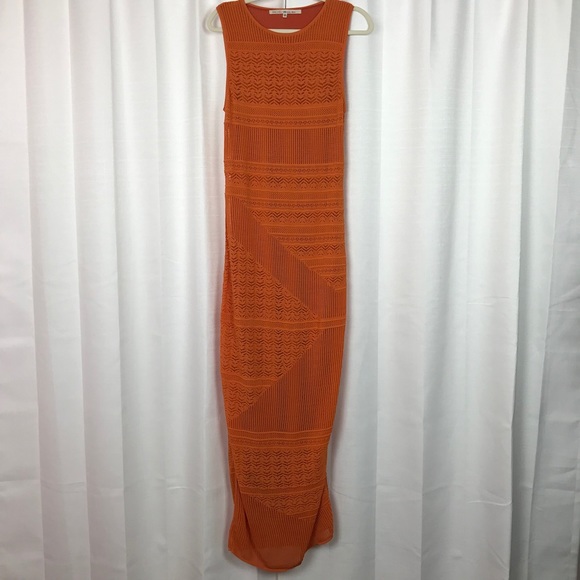 orange bodycon maxi dress